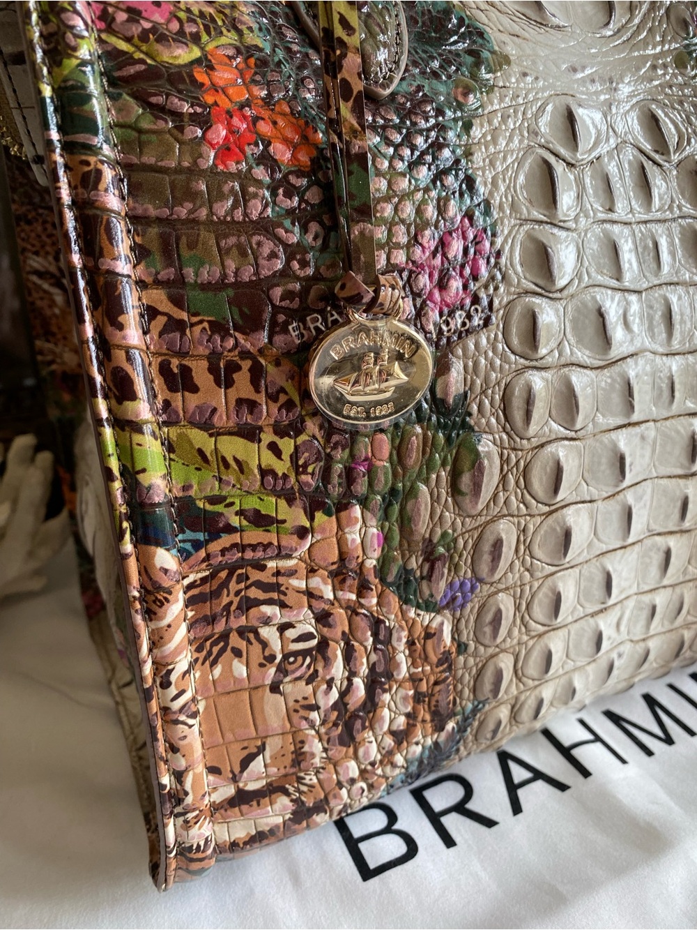 ๐ด๐๐พ EXOTIC and GORGEOUS ACADIA OMBRE CAROLINE Satchel by Brahmin - Picture 12 of 13